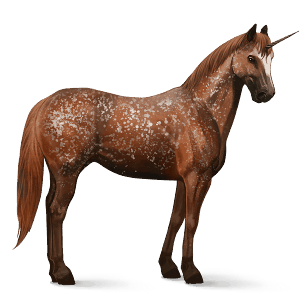 Верховой единорог Четвертьмильная лошадь Огненно-рыжая