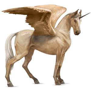Крылатый верховой единорог Лошадь лузитанской породы Светло-серый