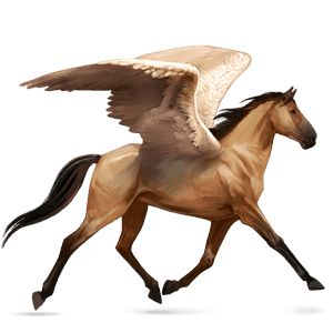 Верховой Пегас Лошадь лузитанской породы Изабелловая
