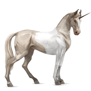 Верховой единорог Лошадь лузитанской породы Светло-серый